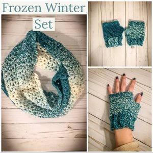 Crochet Infinity Scarf and Fingerless Gloves set